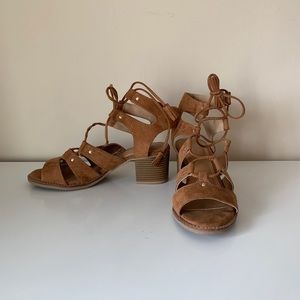 Lace-Up Block Heel Sandals